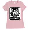 bull dog disobey Ladies Fitted T-Shirt