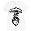 heart and nuclear explosion Ladies Fitted T-Shirt