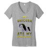 my unicorn ate my homework Women's V-Neck T-Shirt