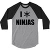 i heart ninjas 3/4 Sleeve Shirt