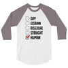 Lgbt Checklist 3/4 Sleeve Shirt