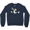 mighty hero atop a chicken Crewneck Sweatshirt