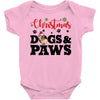 christmas dogs and paws Baby Bodysuit
