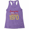 awesome since november 1970 Racerback Tank