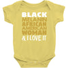 melanin african american woman Baby Bodysuit