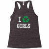 i recycle girls slogan text funny baseball jersey Racerback Tank