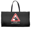 body under construction road sign Weekender Totes