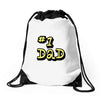 new dad number one 1 dad Drawstring Bags