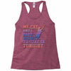 my cat and i stay in tonight Racerback Tank