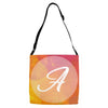 letter a  initial Adjustable Strap Totes