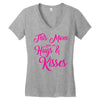 this mom hugs kiss es Women's V-Neck T-Shirt