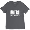 geeks will save the world mac version (2) V-Neck Tee
