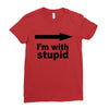 i'm with stupid Ladies Fitted T-Shirt