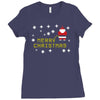santa peeing merry christmas Ladies Fitted T-Shirt