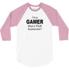 gamer baseball 3/4 Sleeve Shirt
