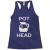 pot head coffee lover Racerback Tank