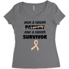 Once a Cancer Patient Now a Cancer Survivor Women's Triblend Scoop T-shirt