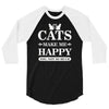 cats make me happy 3/4 Sleeve Shirt