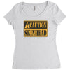 caution skinhead, ideal birthday gift or present Women's Triblend Scoop T-shirt