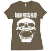 angry metal head Ladies Fitted T-Shirt