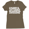 chubby tattooed bearded &amp; awesome Ladies Fitted T-Shirt