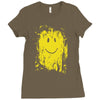 mud smiley face Ladies Fitted T-Shirt