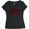 mama christmas bear Women's Triblend Scoop T-shirt