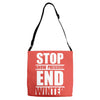 stop snow pression end winter funny Adjustable Strap Totes