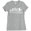 evolution of snowboarding funny Ladies Fitted T-Shirt
