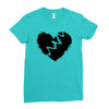 broken heart xxx black Ladies Fitted T-Shirt