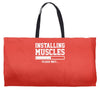 installing muscles funny Weekender Totes