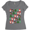 christmas pixel Women's Triblend Scoop T-shirt