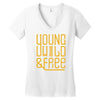 young wild and free Women's V-Neck T-Shirt