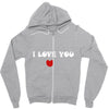 i love you (2) Zipper Hoodie