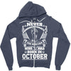 Never Underestimate Dog Rescuer Who Was Born October Zipper Hoodie