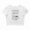 good book and coffee rectangle Crop Top