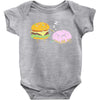 cheeseburger pranks doughnut Baby Bodysuit