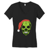 santa clous skeleton Women's V-Neck T-Shirt