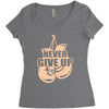 Never Give Up Uterine Cancer Awareness Women's Triblend Scoop T-shirt