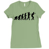 evolution of table tennis or ping pong mens black t shirt top Ladies Fitted T-Shirt