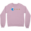 funny 80s pacman cookie monster retro gaming Crewneck Sweatshirt