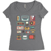 vintage electronic retro technology Women's Triblend Scoop T-shirt