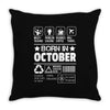 Born In October Throw Pillow