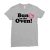 Bun in the Oven with Heart Baby Girl Ladies Fitted T-Shirt