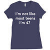 i'm not like most teens i'm 47 Ladies Fitted T-Shirt