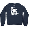 eat sleep game repeat Crewneck Sweatshirt