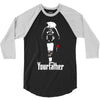 funny stars wars godfather parody yourfather mens 3/4 Sleeve Shirt