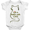 life is better with cats Baby Onesie