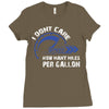 I Don't Care How Many Miles Per Gallon Ladies Fitted T-Shirt