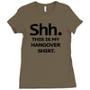 shh my hangover t shirt funny beer college drunk Ladies Fitted T-Shirt